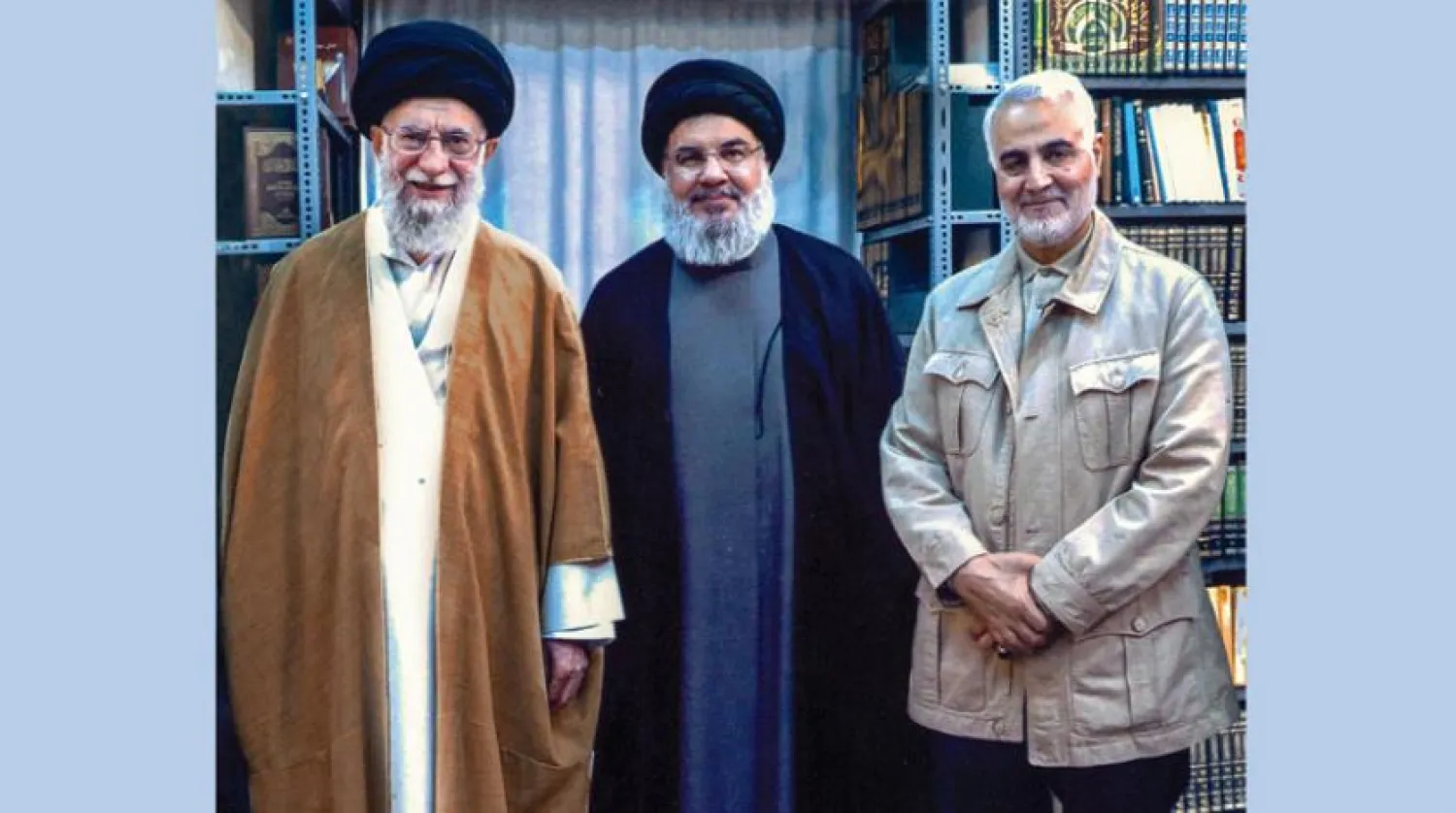 Soldan sağa Hamaney, Nasrallah ve Süleymani (İran Dini Lider Ofisi) 