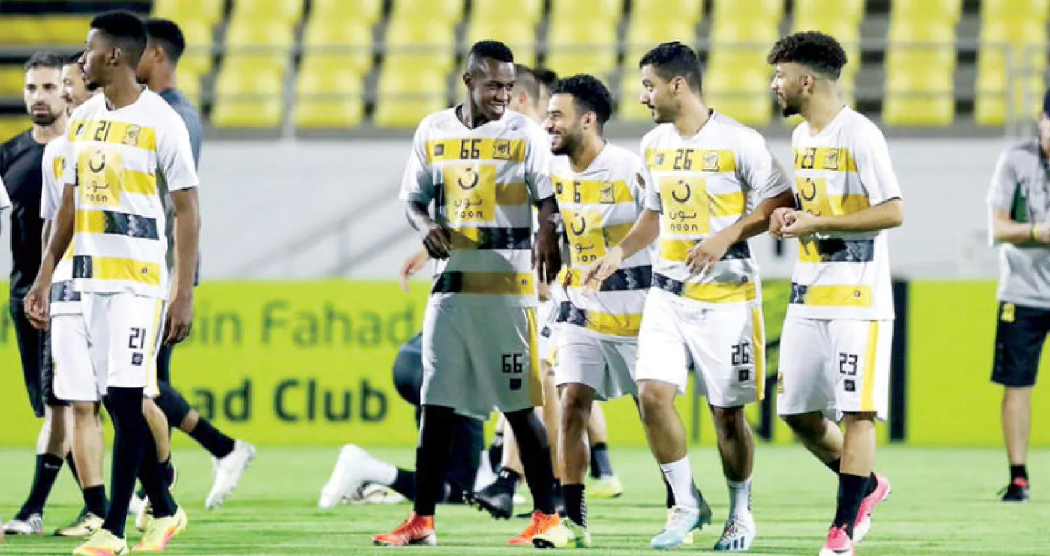 جانب من تدريبات الاتحاد الأخيرة استعدادا لمواجهة الشباب (الشرق الأوسط)