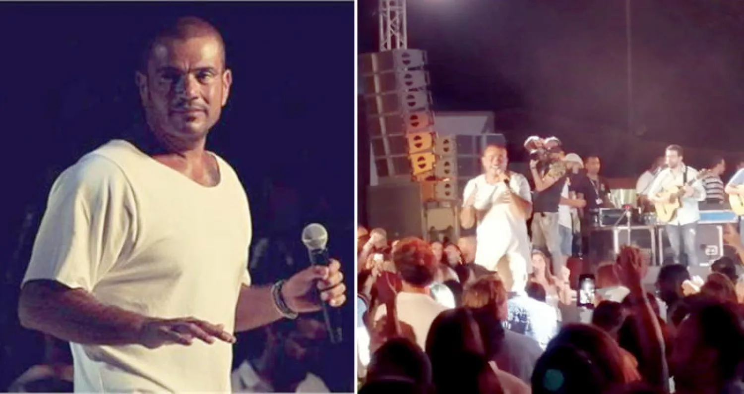 عمرو دياب في حفل غنائي على هامش فعاليات مهرجان «الجونة» السينمائي بدورته الثالثة