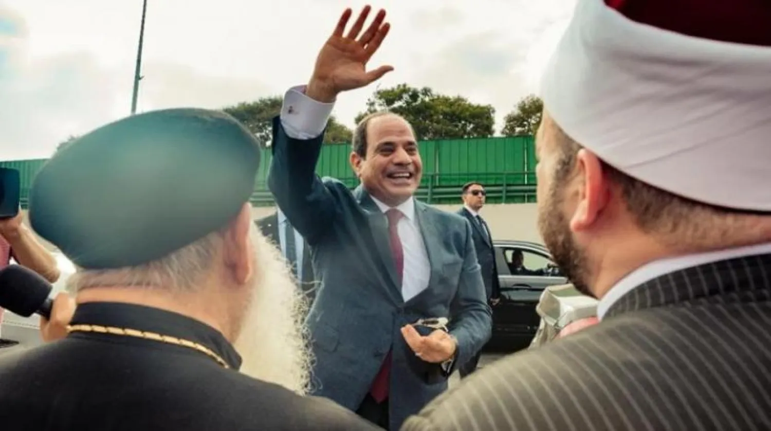 Egyptian President Abdel Fattah al-Sisi upon his return from the US. Photo from the presidency’s Facebook page.
