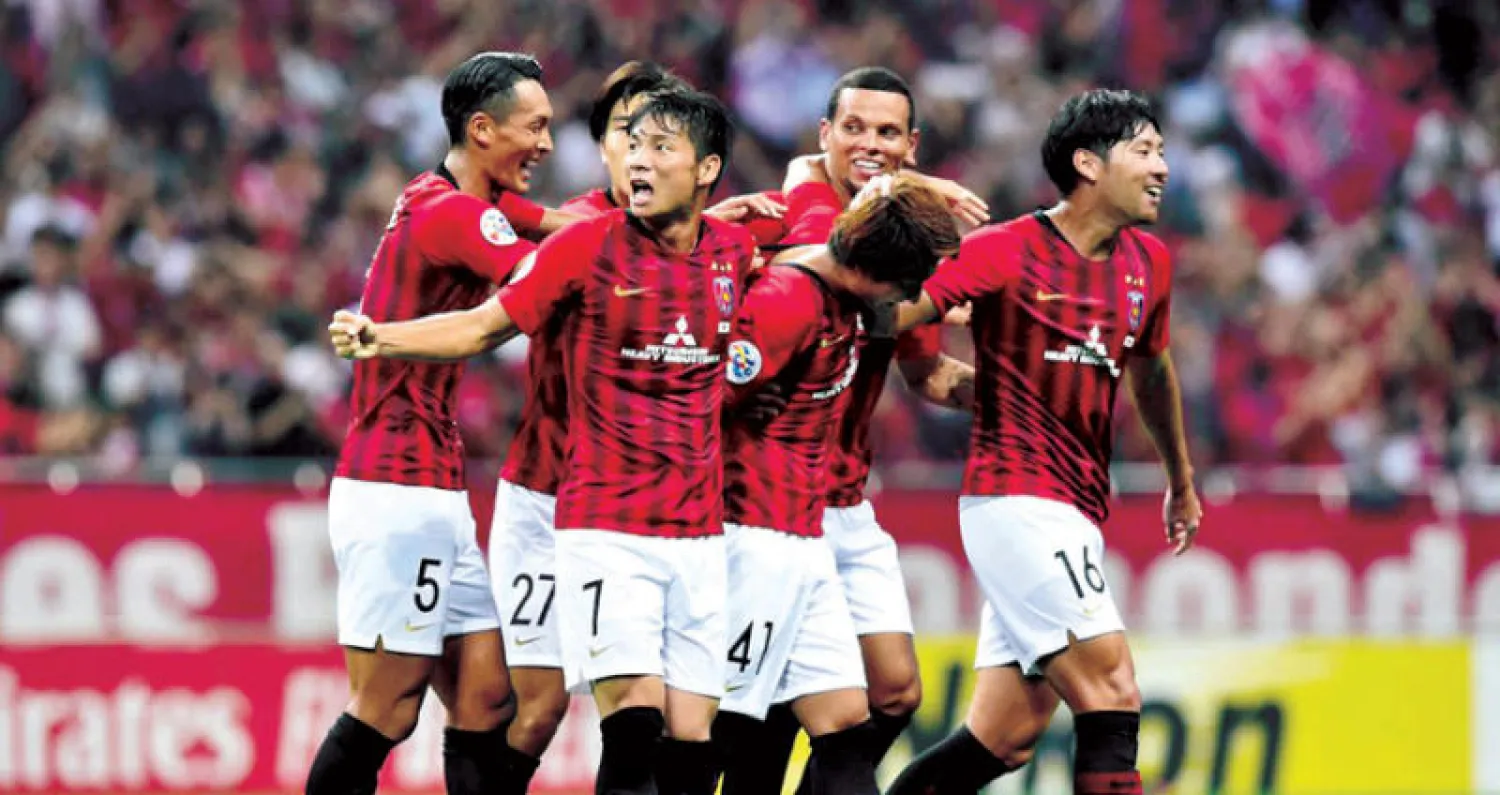 فرحة لاعبي أوروا أمس بثنائية في شباك غوانغجو (الاتحاد الآسيوي)