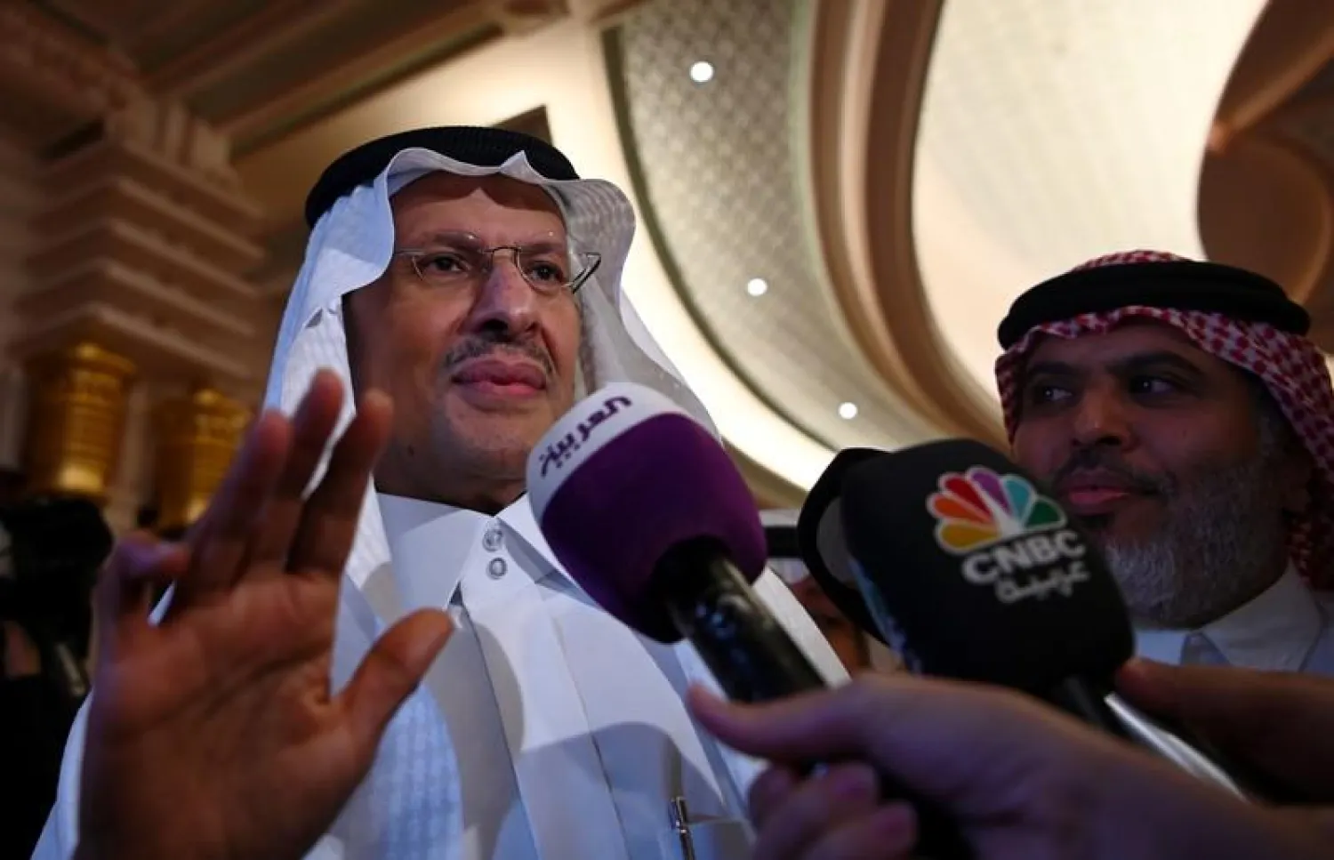 Saudi Energy minister Prince Abdulaziz bin Salman speaks to the media after a news conference in Jeddah, Saudi Arabia September 17, 2019. REUTERS/Waleed Ali/File Photo