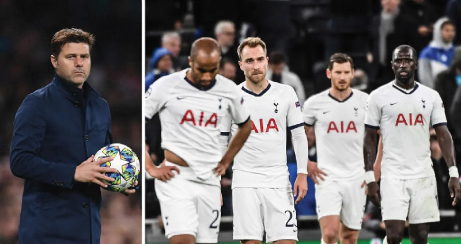 لاعبو توتنهام ظهروا منهارين أمام البايرن (إ.ب.أ)  -  بوكيتينو طالب لاعبيه بانتفاضة سريعة (أ.ف.ب)