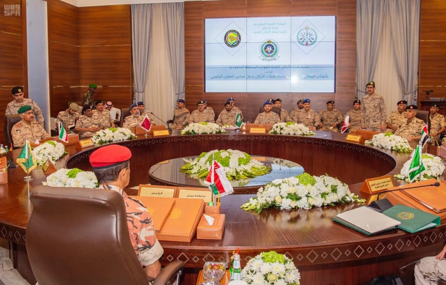 GCC Chiefs of Staff during their meeting in Riyadh on Thursday (SPA).