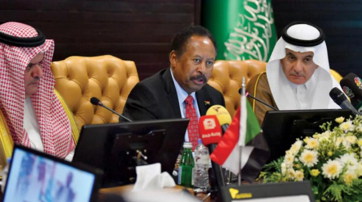 Sudanese Prime Minister and his accompanying delegation during their meeting with the Saudi businessmen in Riyadh on Monday, October 7, 2019. (Photo: Bashir Saleh)