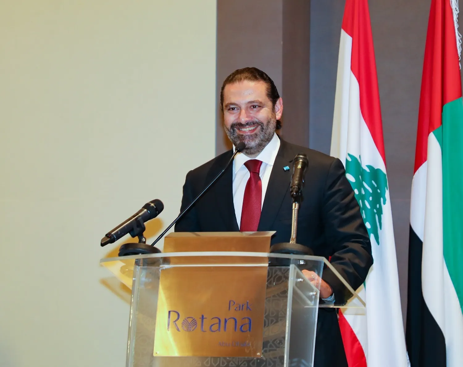 Lebanese PM Saad Hariri at a dinner hosted by the Lebanese embassy in Abu Dhabi. (Dalati & Nohra)