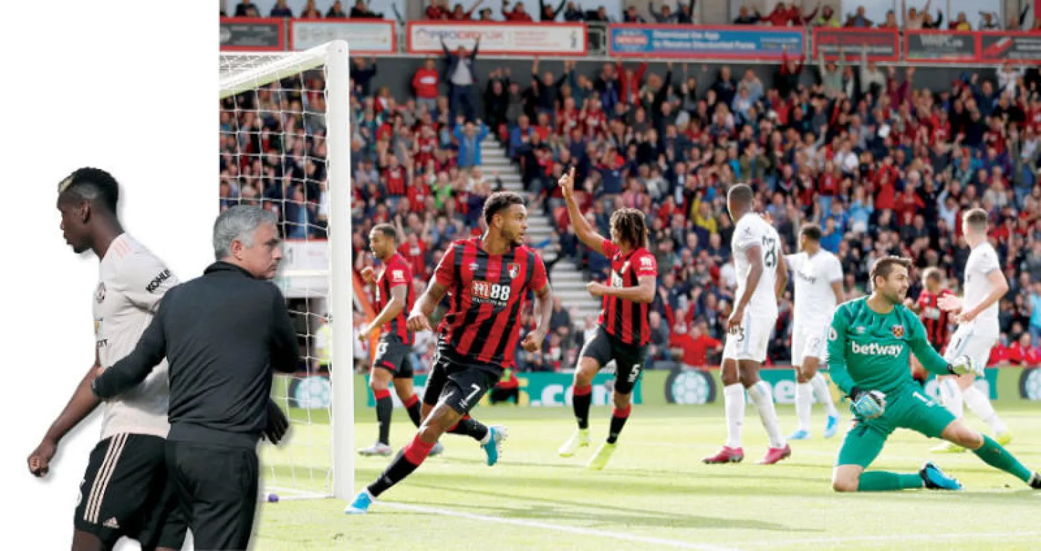 كينغ (يسار) يحتفل بهزه شباك وستهام  -  تحميل بوغبا مسؤولية إخفاق يونايتد بدأ في عهد مورينيو (غيتي)