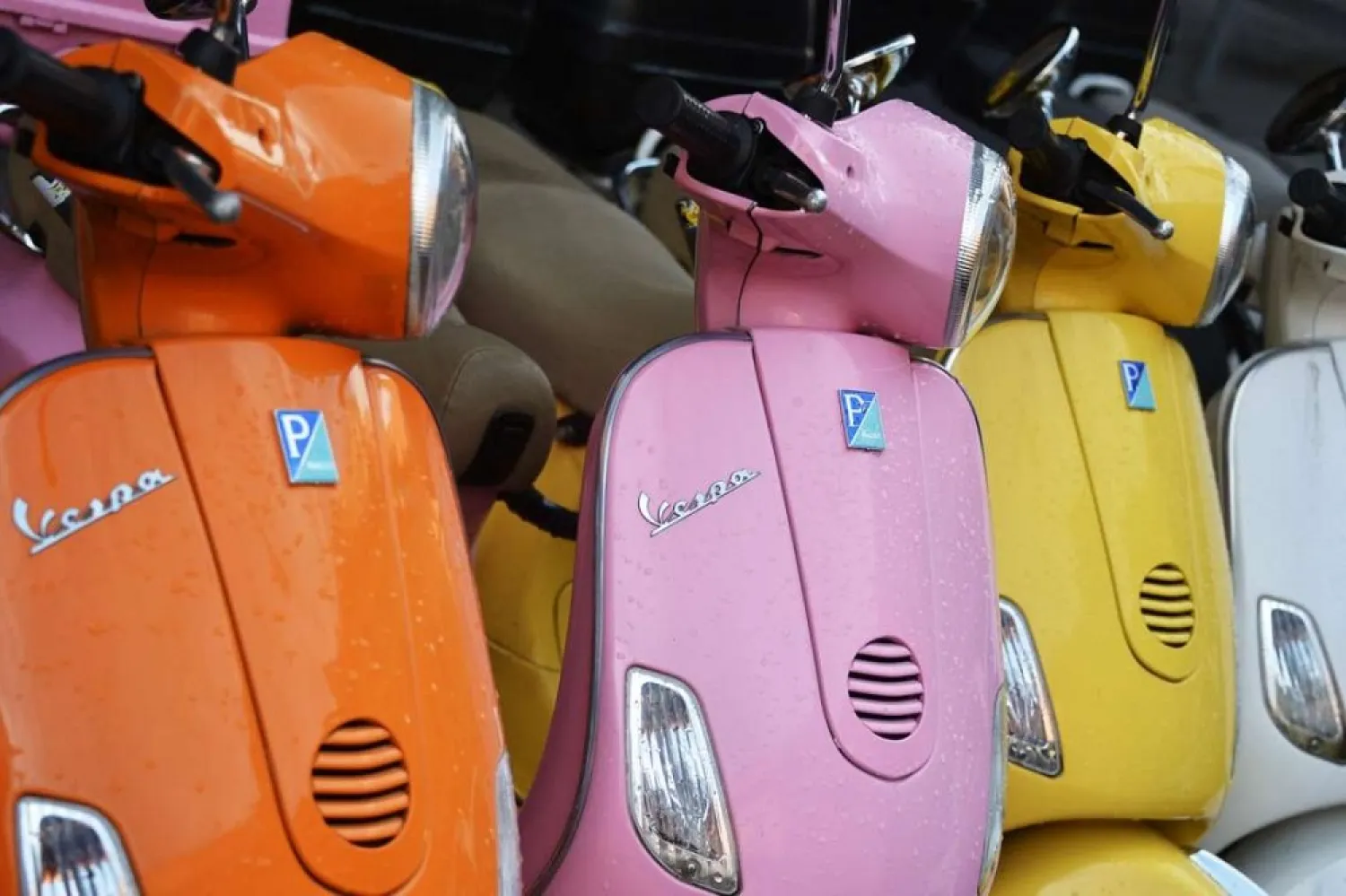 Vespa scooters on display. (AFP)