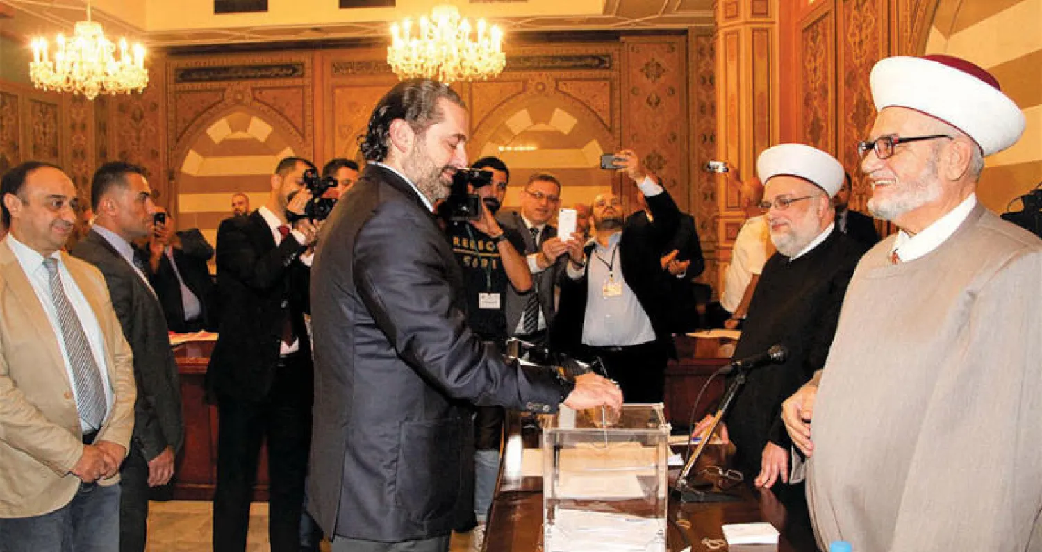 الحريري يدلي بصوته في انتخابات «المجلس الشرعي الإسلامي» أمس