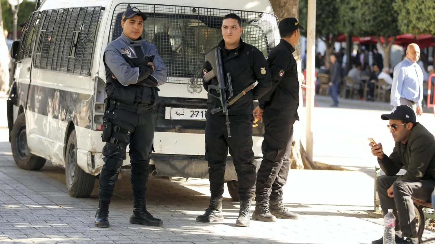 Police officers in downtown Tunis | Reuters
