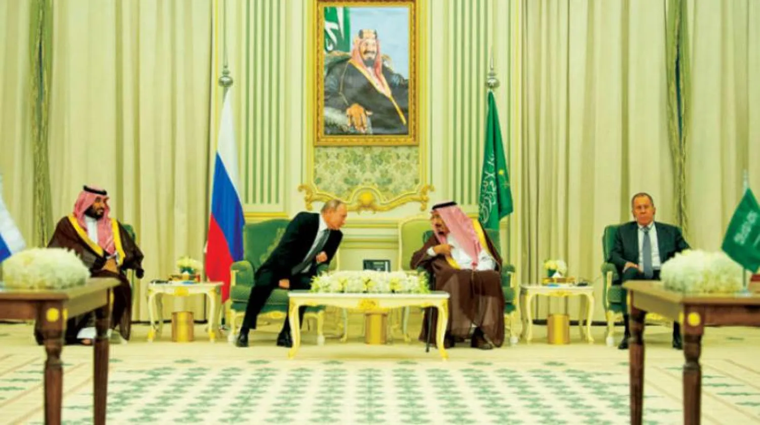 Kral Selman, Putin ve Veliaht Prens Selman (SPA)