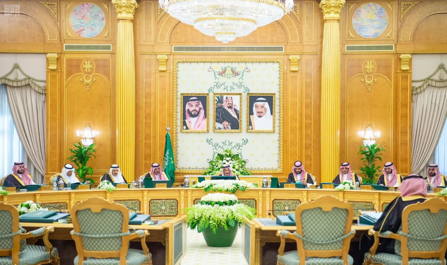 Saudi King Salman chairs a cabinet meeting in Riyadh. (SPA)