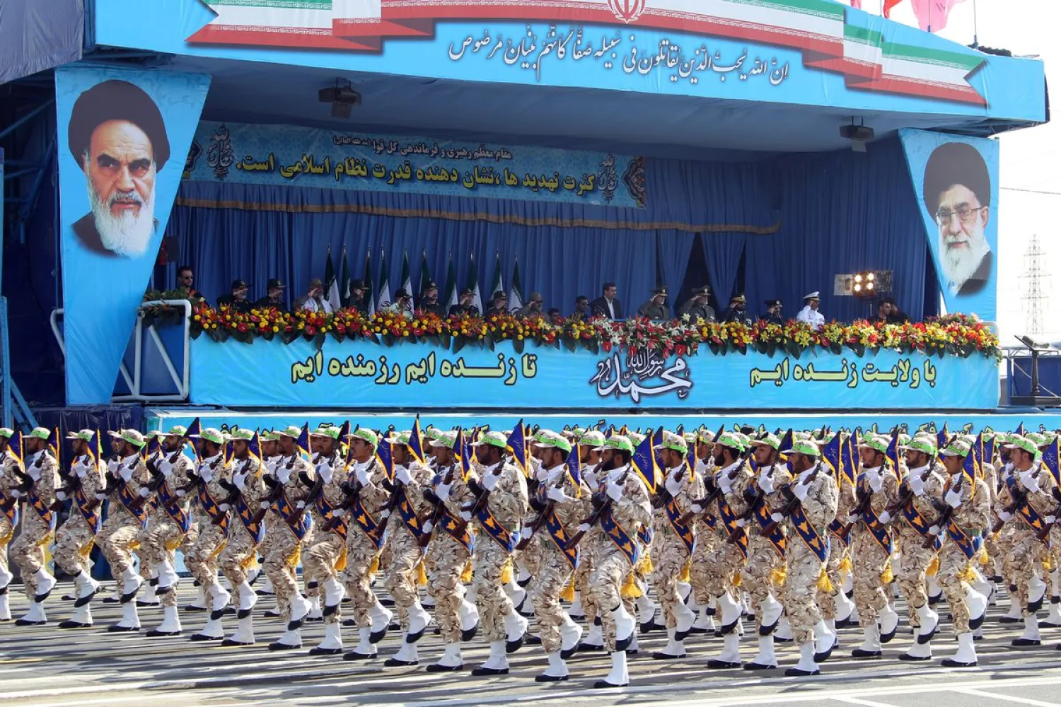 Iran's Revolutionary Guards Corps (IRGC) march during an annual military parade (File photo: Reuters)