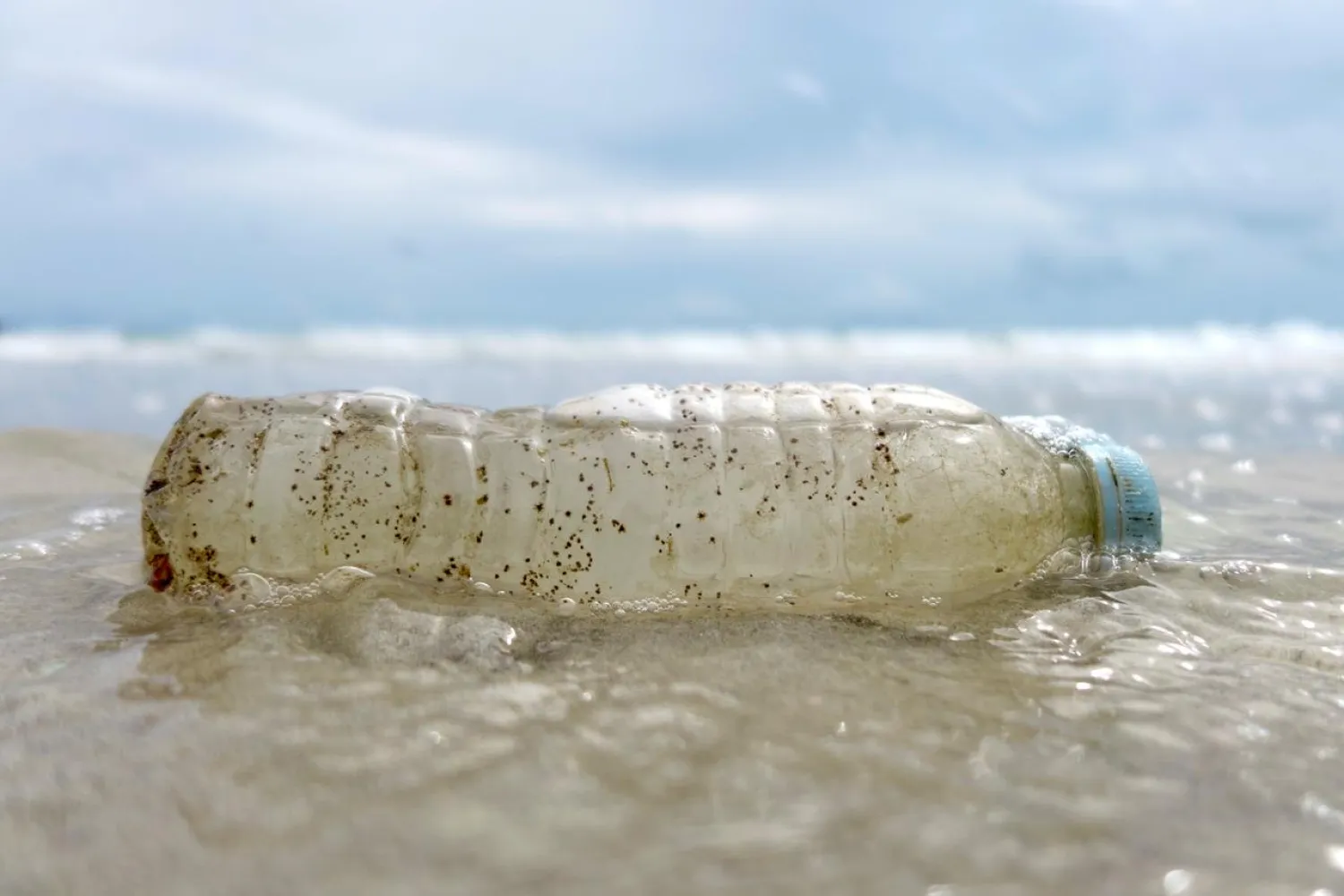 FILE PHOTO: A plastic bottle washed up by the sea is seen at the Ao Phrao Beach, on the island of Ko Samet, Thailand June 10, 2018. REUTERS/Jorge Silva/File Photo