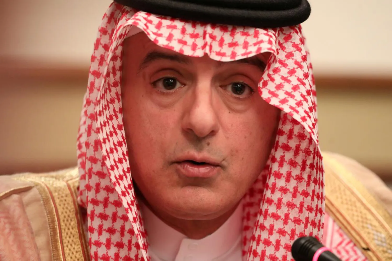 Saudi Arabia's Foreign Minister Adel al-Jubeir speaks at a briefing with reporters in London, Britain June 20, 2019. REUTERS/Simon Dawson