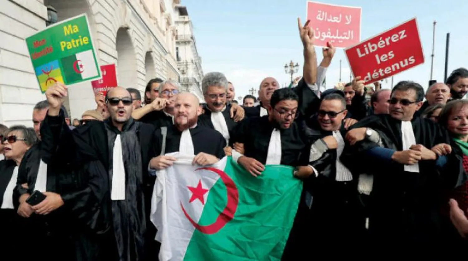 The lawyers' demonstrations in downtown Algiers on Thursday, October 24, 2019 (EPA)