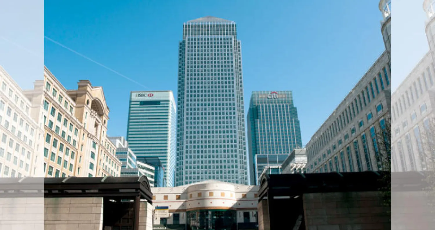 بعض معالم حي كناري وارف في لندن (غيتي)