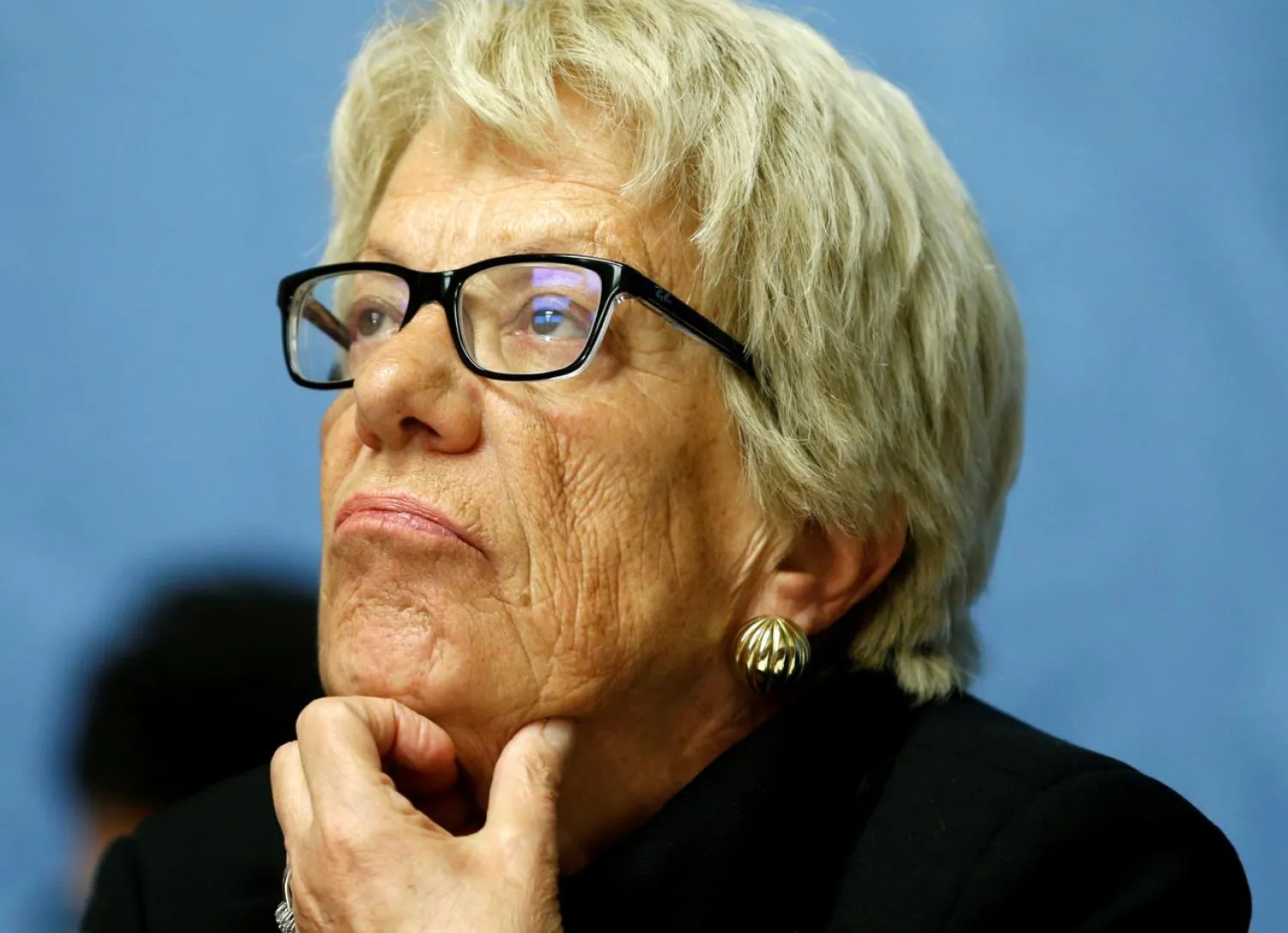 Carla del Ponte, member of the Independent Commission of Inquiry on the Syrian Arab Republic attends a news conference into events in Aleppo at the United Nations in Geneva, Switzerland, March 1, 2017. REUTERS/Denis Balibouse/File Photo