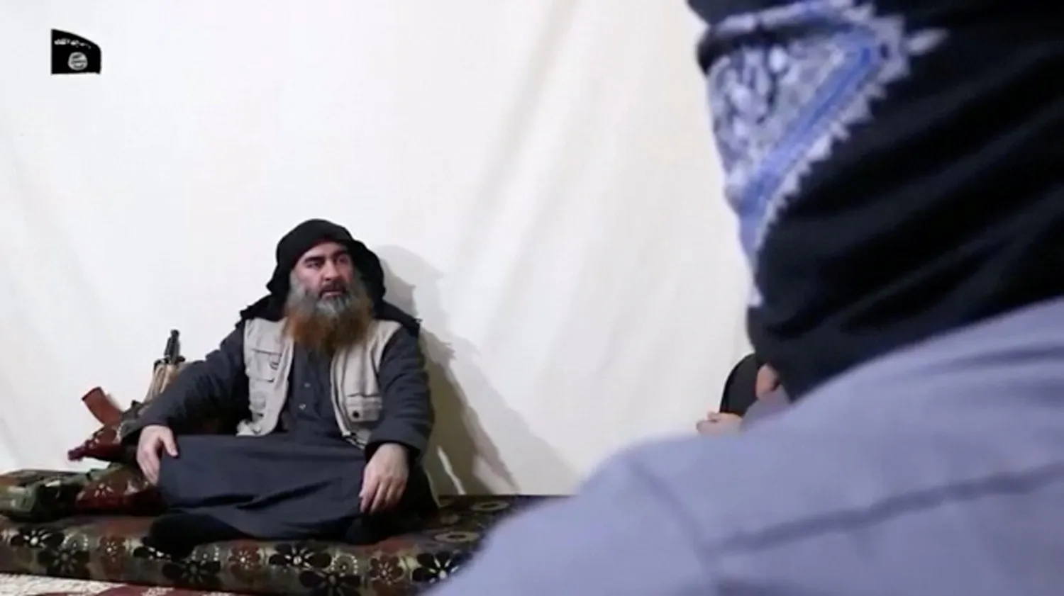 A bearded man with ISIS leader Abu Bakr al-Baghdadi's appearance speaks in this screen grab taken from video released on April 29, 2019. (Reuters)