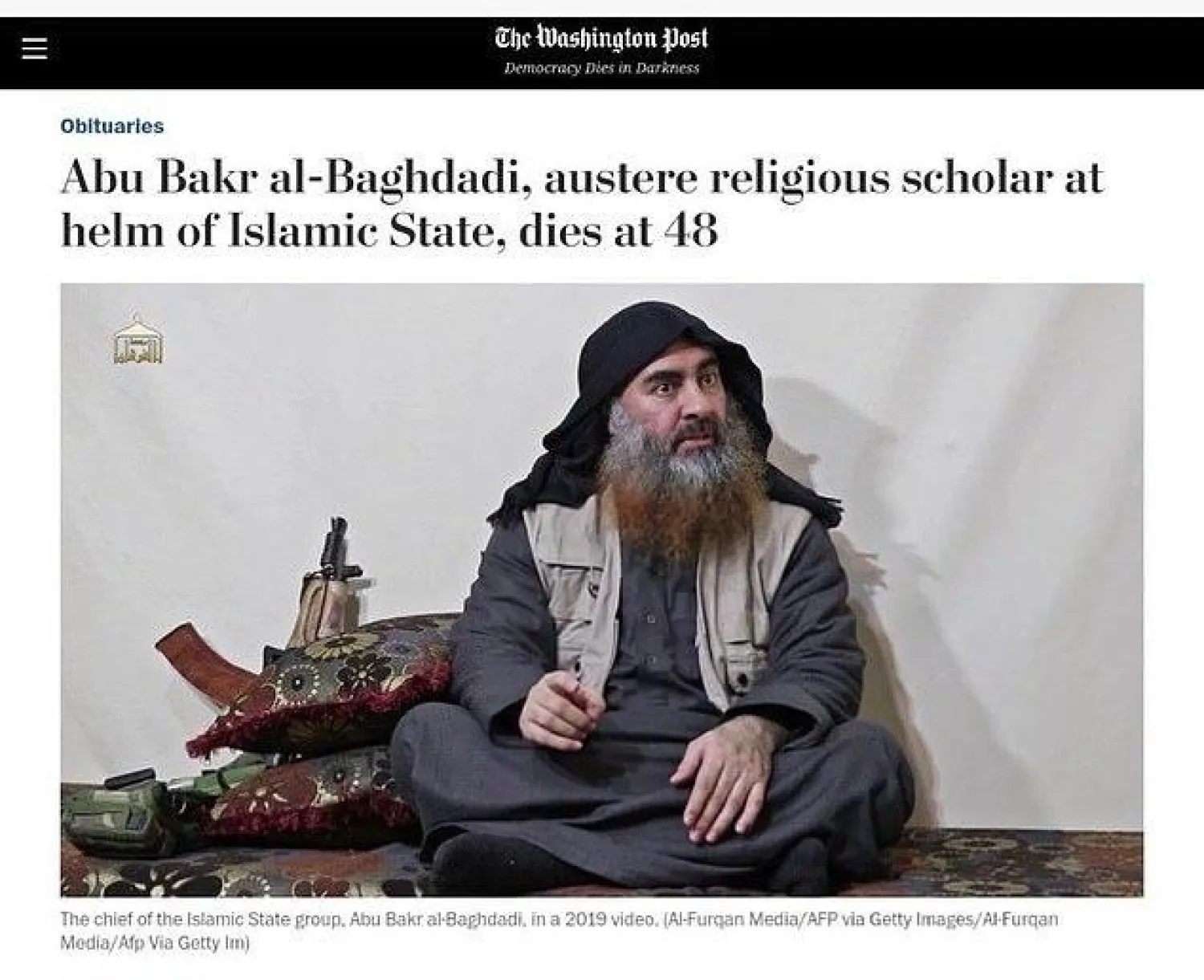 خبر «واشنطن بوست» عن مقتل البغدادي