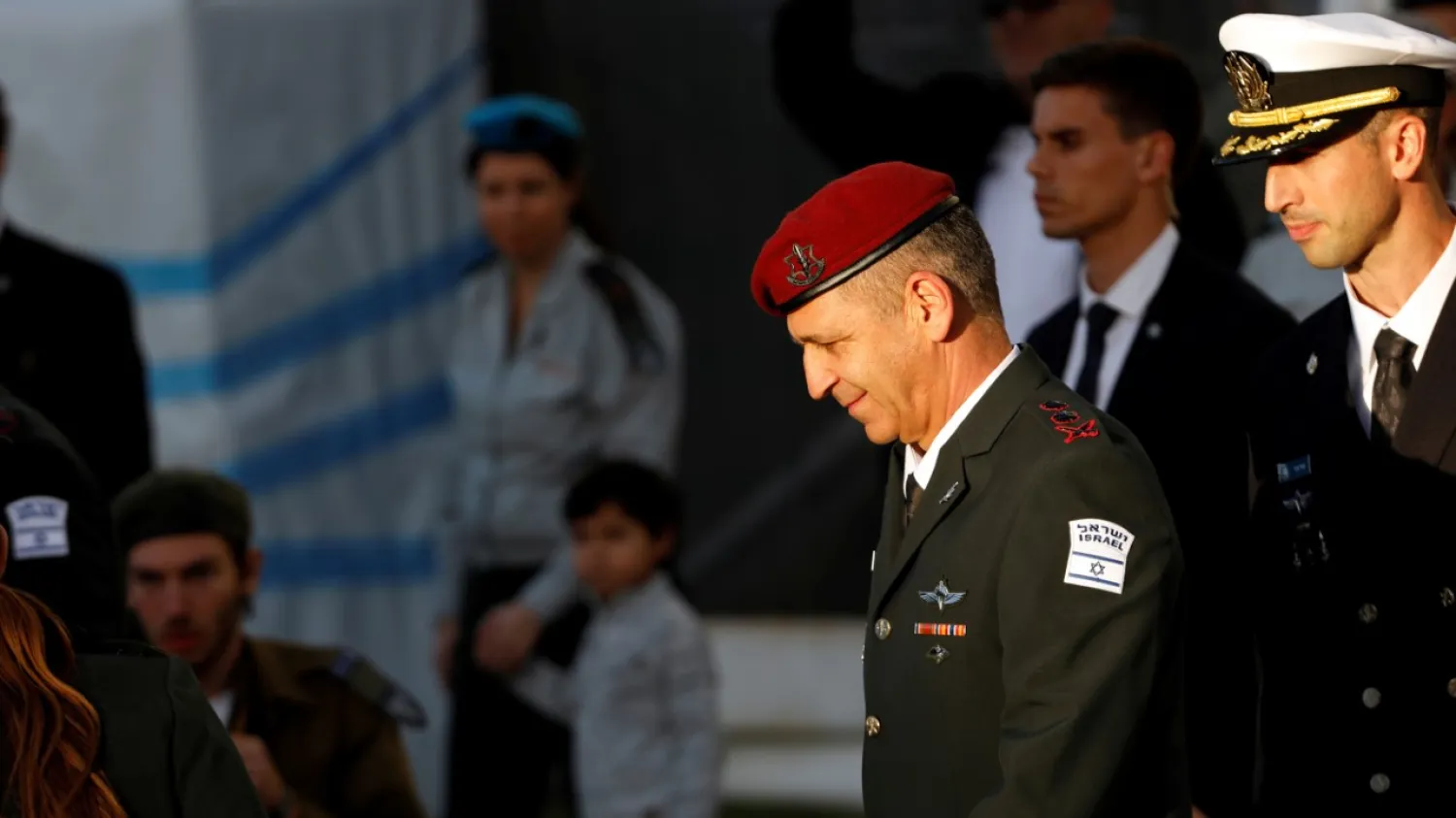Israeli Chief of Staff Aviv Kohavi walks out at the end of a handover ceremony where he replaces Lt. Gen. Gadi Eizenkot, at the Defense Ministry in Tel Aviv, Israel, Jan. 15, 2019. (Reuters/ Amir Cohen)