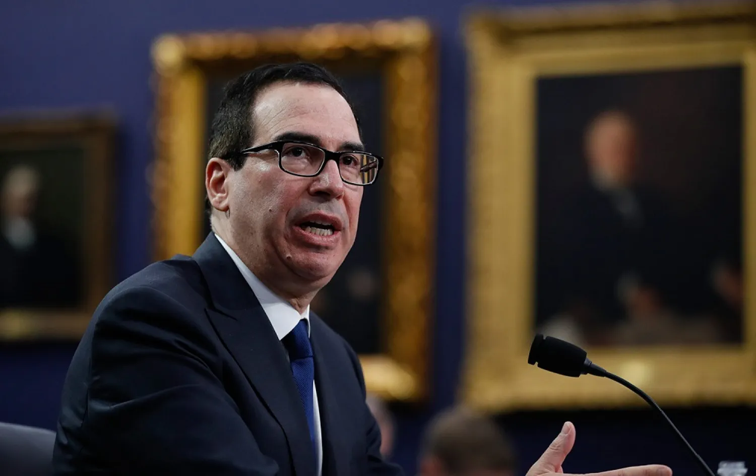 Treasury Secretary Steven Mnuchin testifies during a hearing on Capitol Hill. (AP file photo)