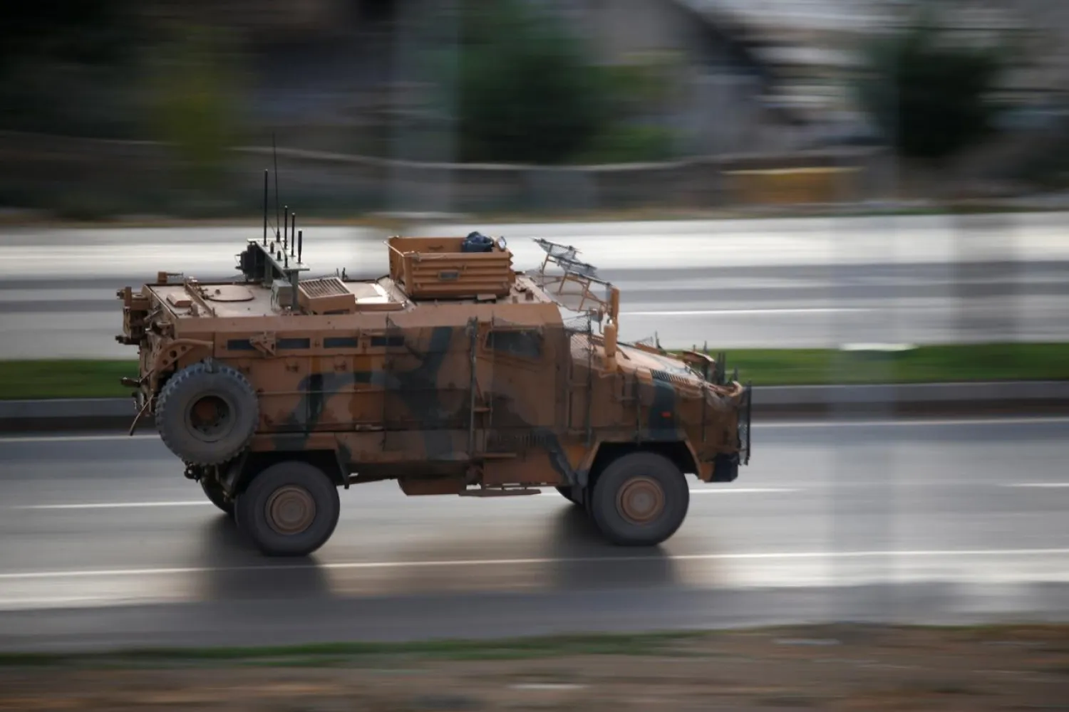 A Turkish military vehicle drives in the Turkish border town of Ceylanpinar, in Sanliurfa province, Turkey, October 29, 2019. (Reuters)