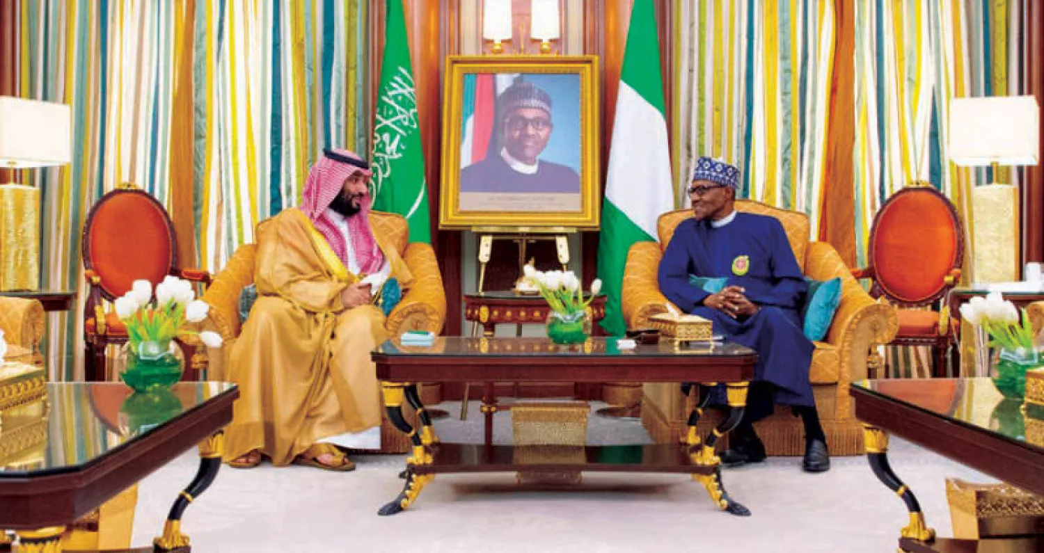 ولي العهد السعودي لدى لقائه الرئيس النيجيري محمد بخاري (واس)