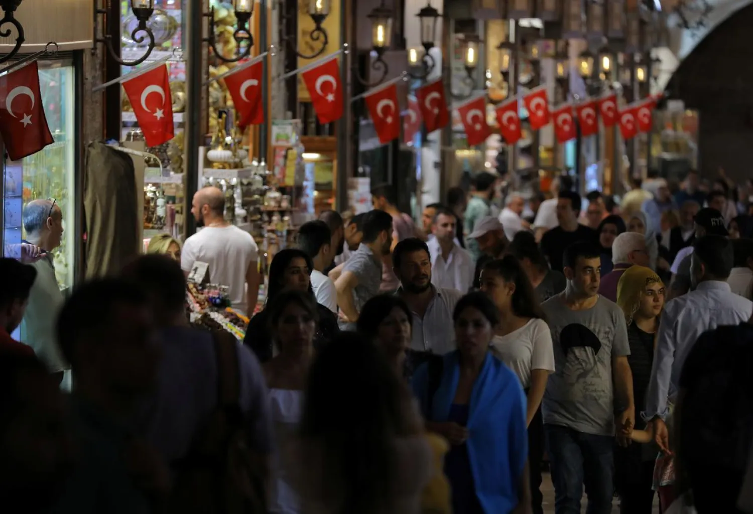 People shop in an old bazaar in Istanbul, Turkey, June 14, 2018. (Reuters)