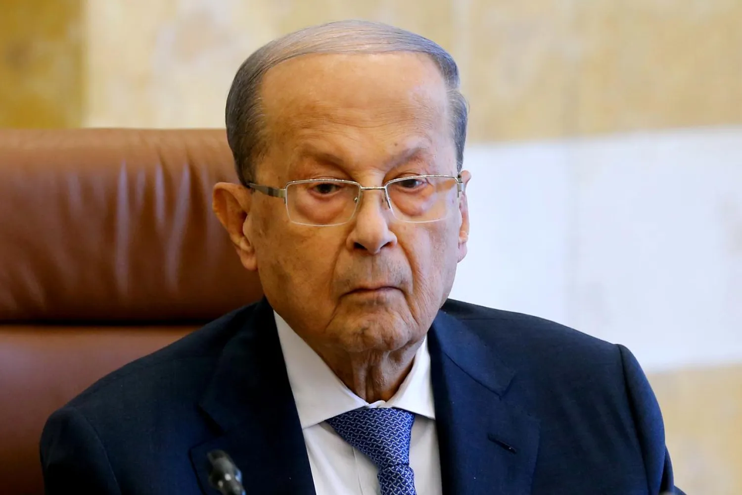 Lebanon's President Michel Aoun presides a cabinet session at the Baabda palace, Lebanon October 21, 2019. (Reuters)