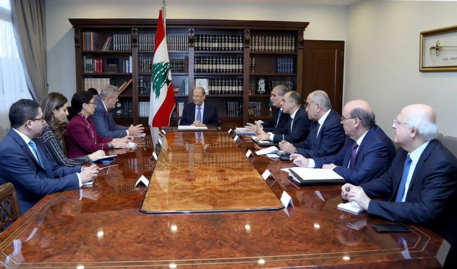 President Michel Aoun meets with UN Special Coordinator for Lebanon Jan Kubis in Baabda (NNA).

 