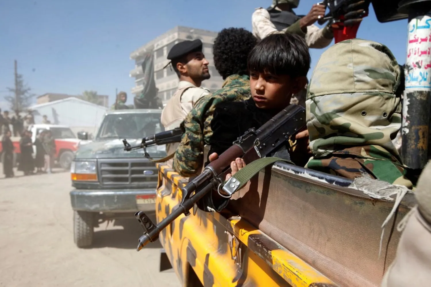 Houthi militants in Sanaa. (Reuters)