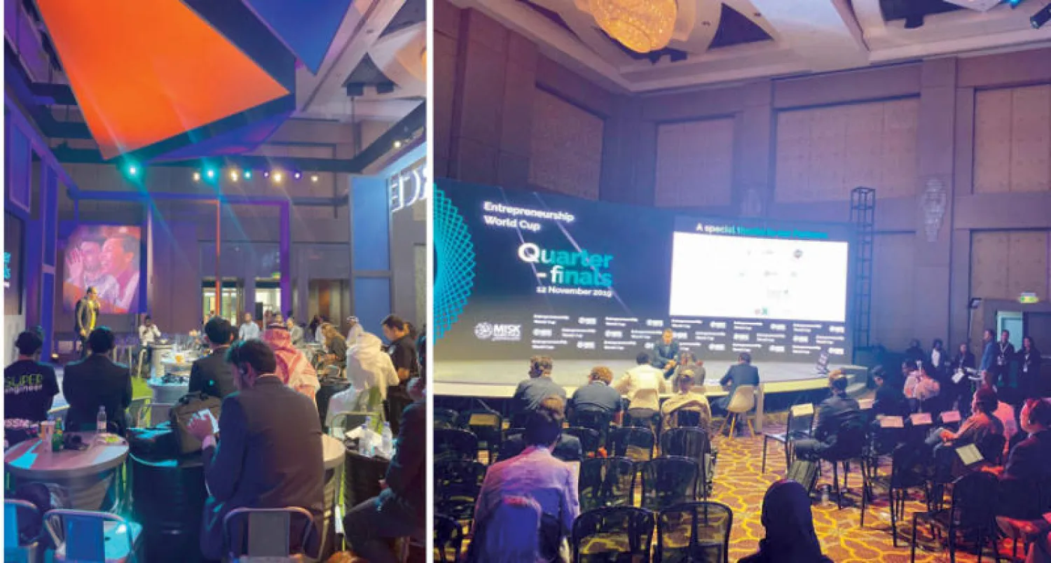 أكثر من 100 رائد ورائدة أعمال يتنافسون على الفوز في المراكز الخمسة الأولى بمسابقة كأس العالم لريادة الأعمال  -  جانب من كأس العالم لريادة الأعمال خلال منتدى مسك العالمي