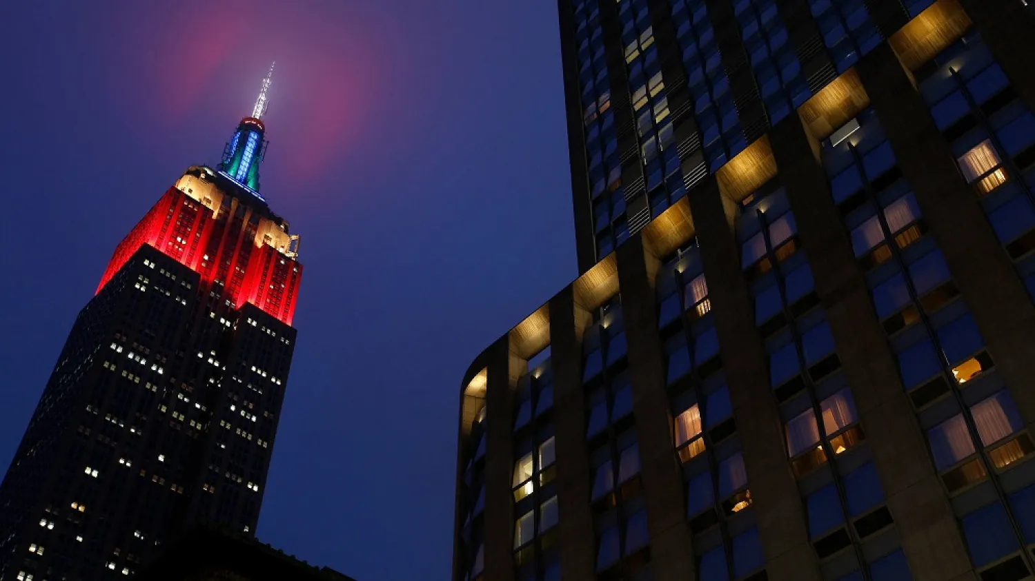 The Empire State Building, all dressed up to mark the 40th anniversary of the Rubik's Cube in 2014. (Reuters)