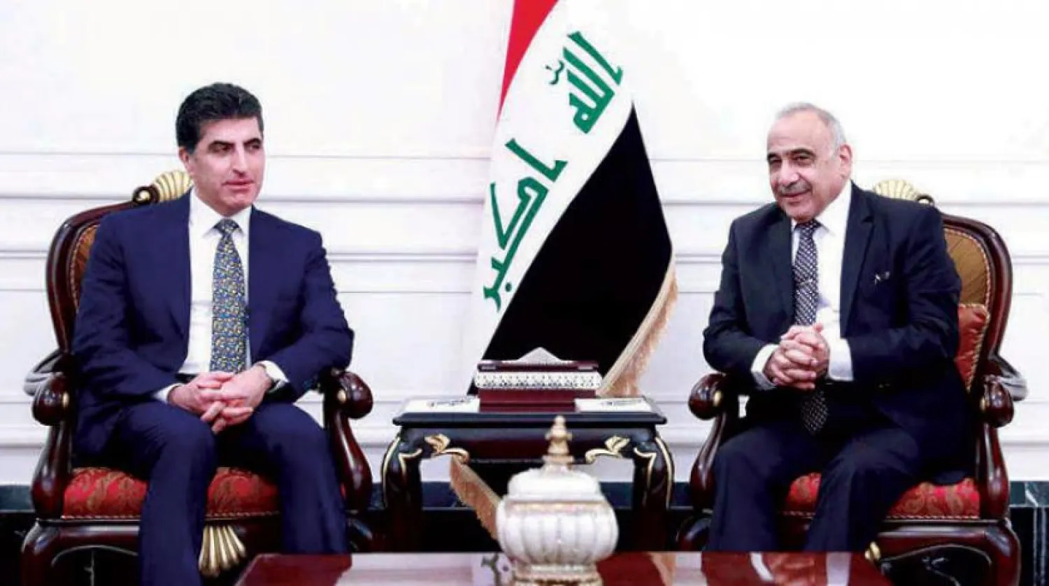 Abdul Mahdi welcomes Barzani in Baghdad. Photo courtesy of Iraqi premiership