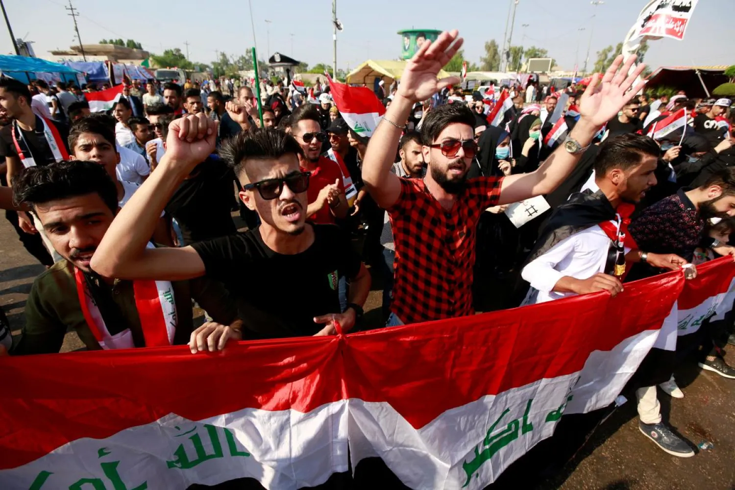 Demonstrators take part in anti-government protests in Najaf, Iraq October 31, 2019. (Reuters)