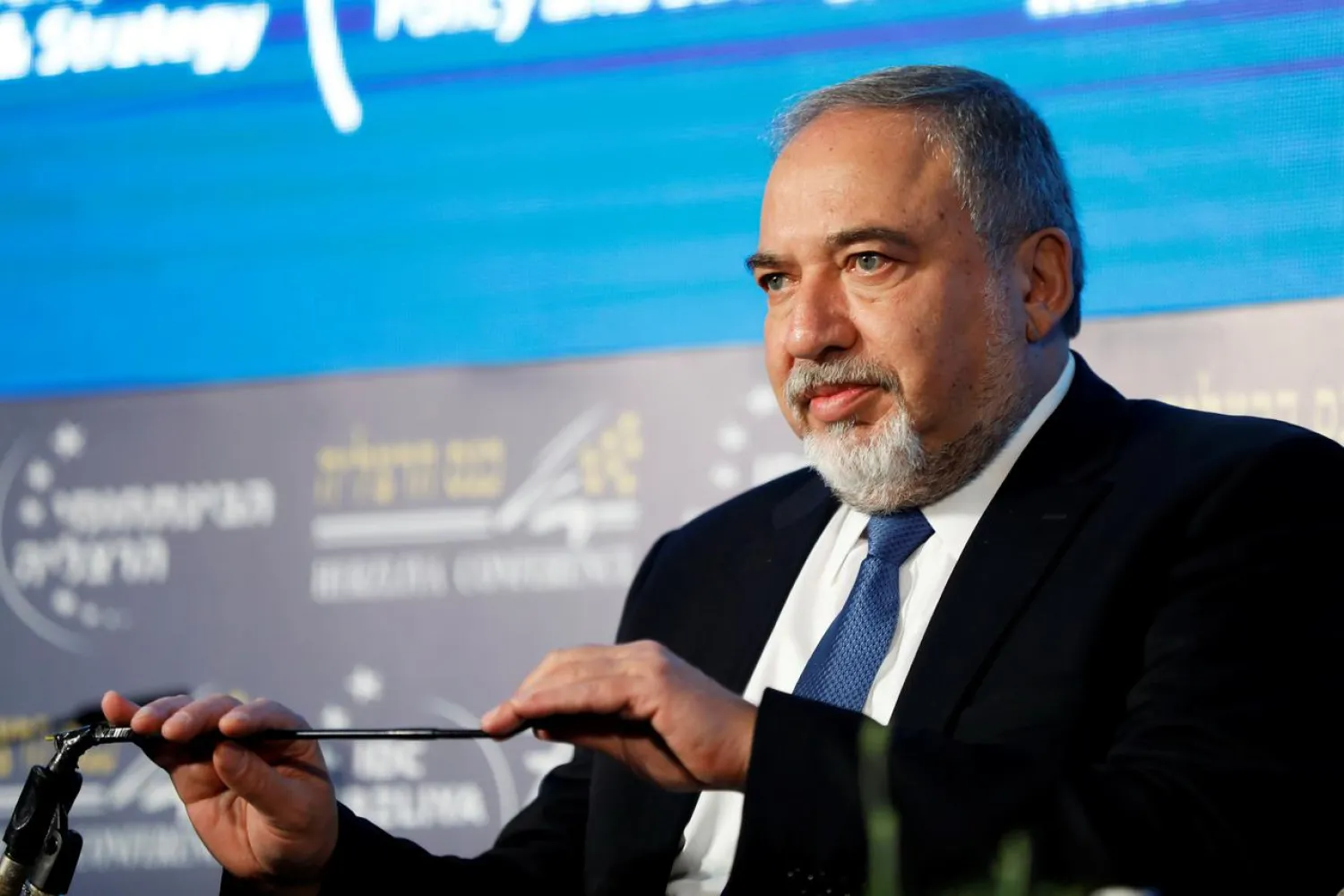 Avigdor Lieberman attends the Herzliya Conference, in Herzliya, Israel, May 10, 2018. REUTERS/Nir Elias