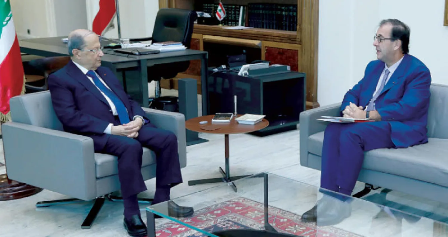 من لقاء الرئيس ميشال عون والسفير الفرنسي برونو فوشيه (دالاتي ونهرا)