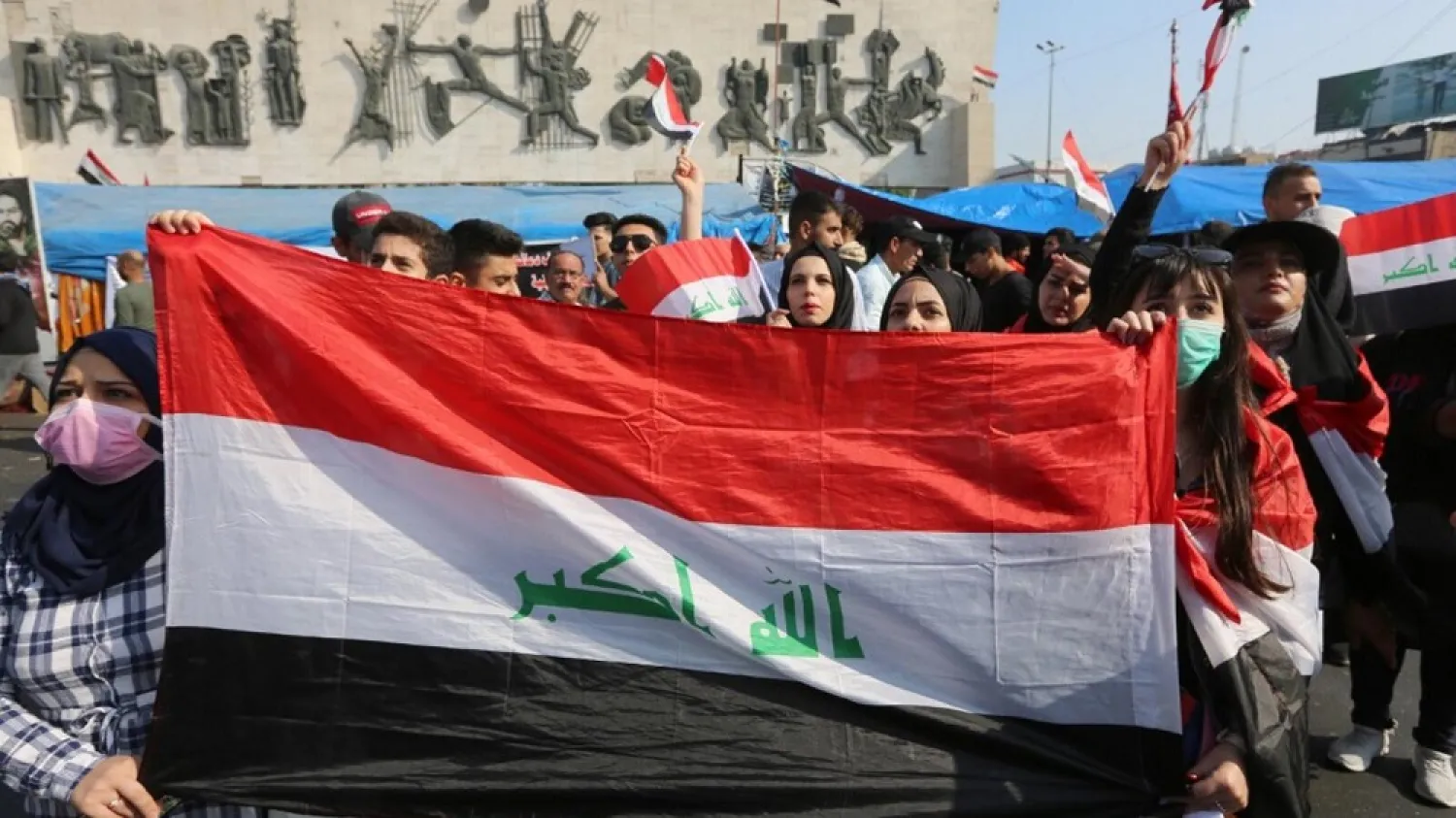 Iraqi demonstrators gather in the capital Baghdad's Tahrir square during ongoing anti-government demonstrations. (AFP)