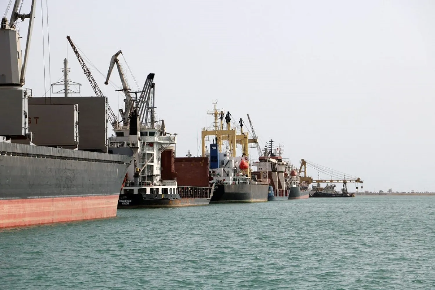 Ships are seen at Hodeidah port. (Reuters)