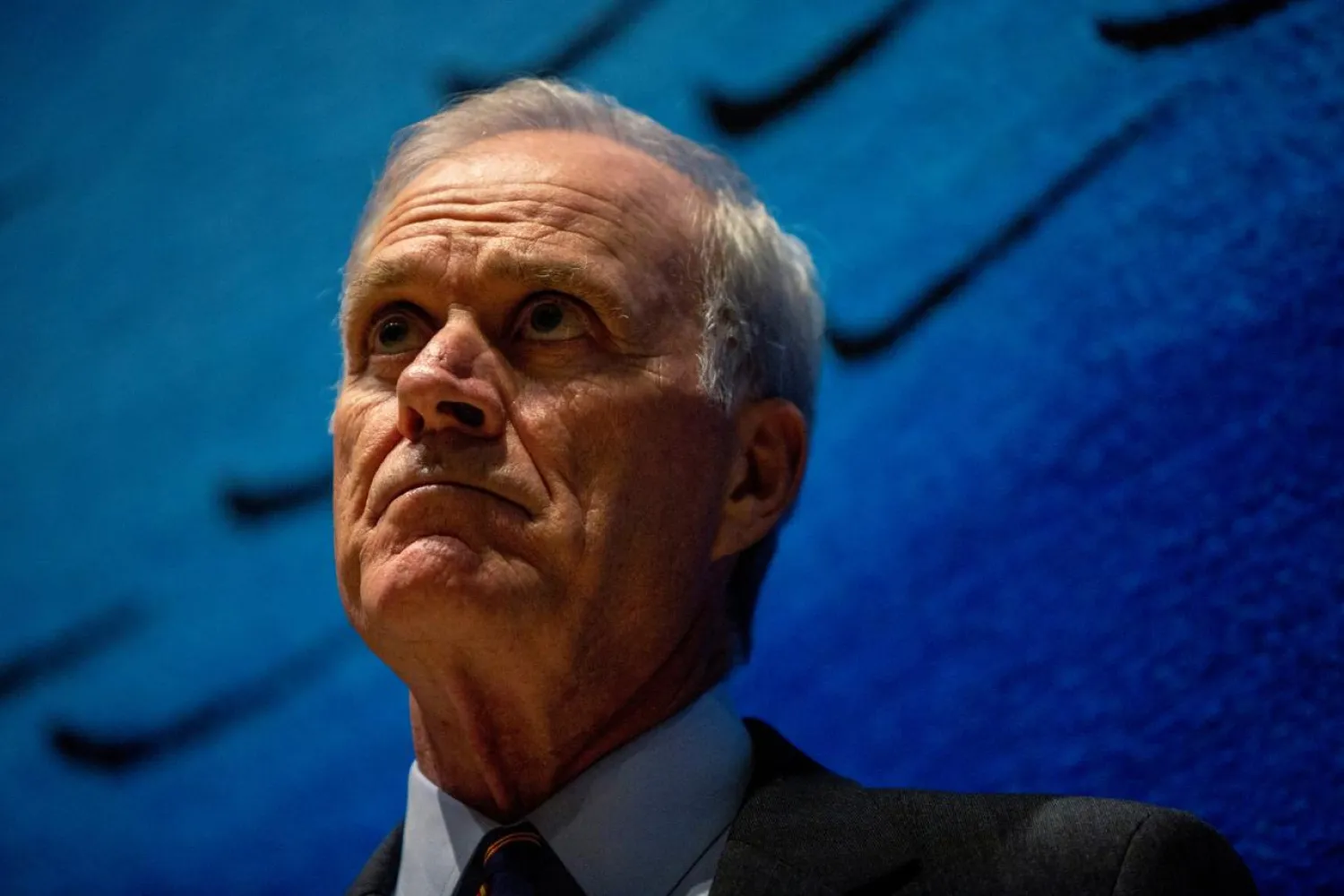 FILE PHOTO: Secretary of the Navy Richard V. Spencer speaks with personnel during a visit to Marine Corps Air Station (MCAS) Iwakuni, Japan, July 12, 2018. U.S. Marine Corps/Sgt. Akeel Austin/Handout via REUTERS
