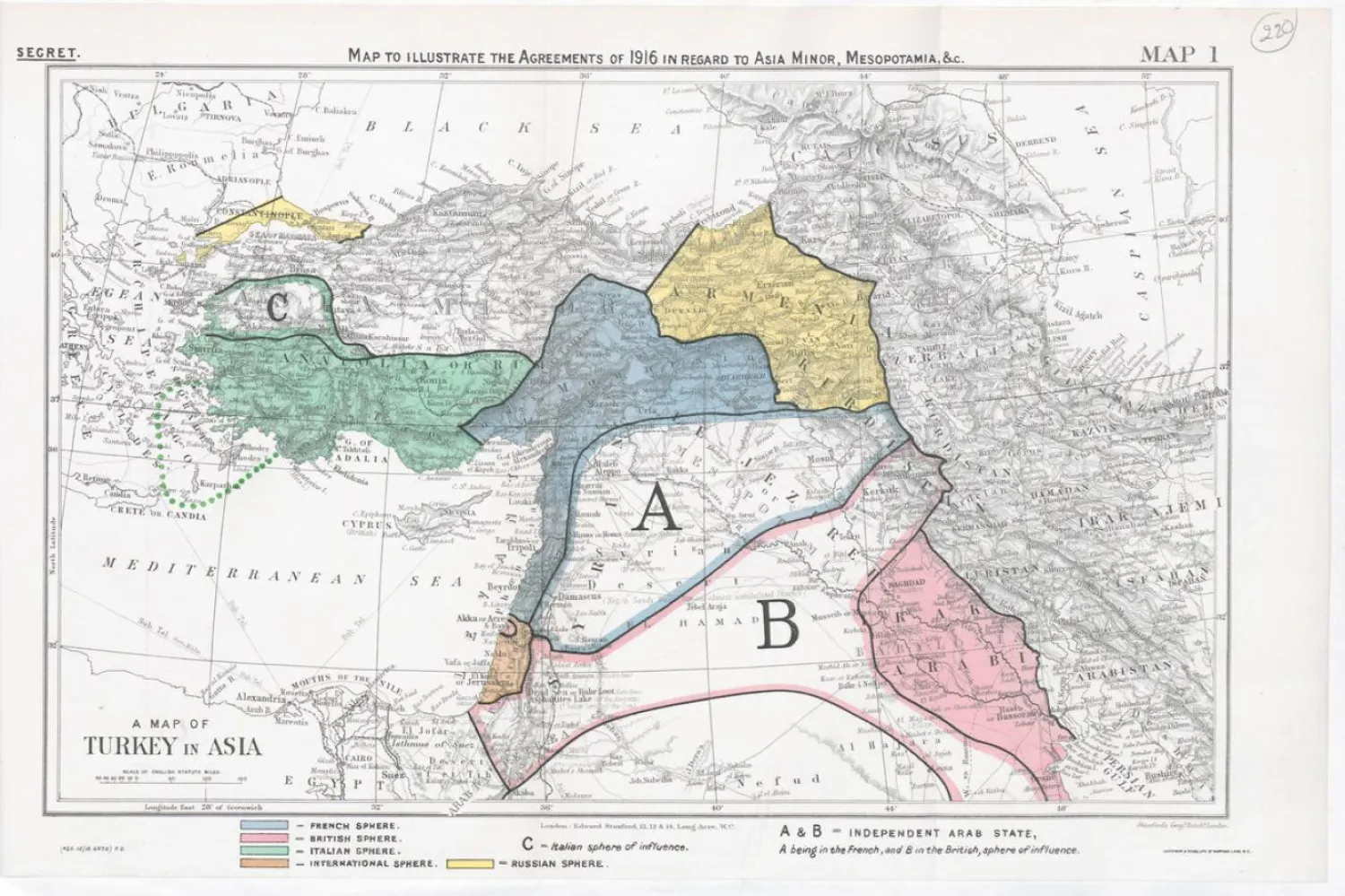 Sykes-Picot haritası (AFP)