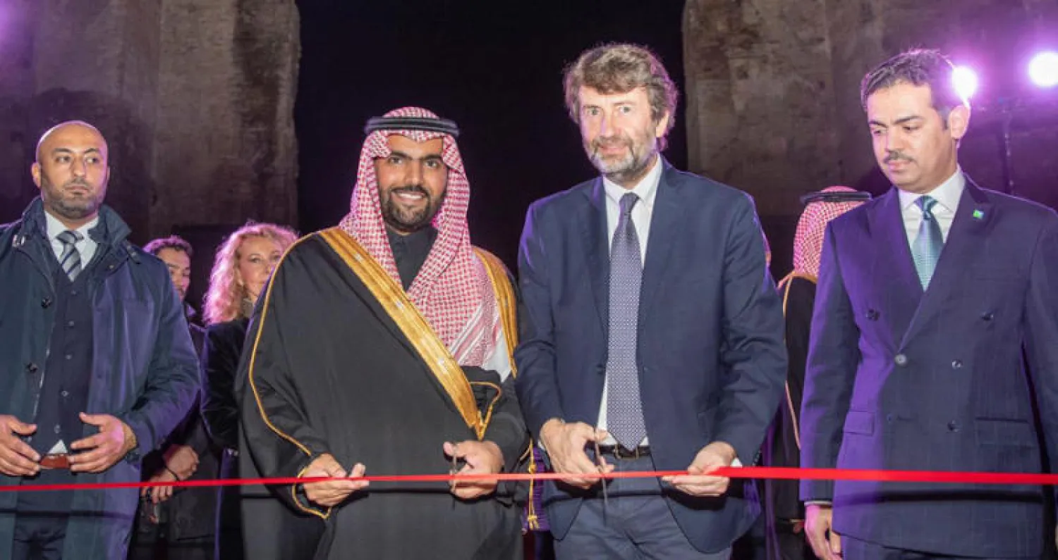 الأمير بدر بن عبد الله وداري فرانسيسكيني يدشنان معرض روائع آثار السعودية في روما أمس
