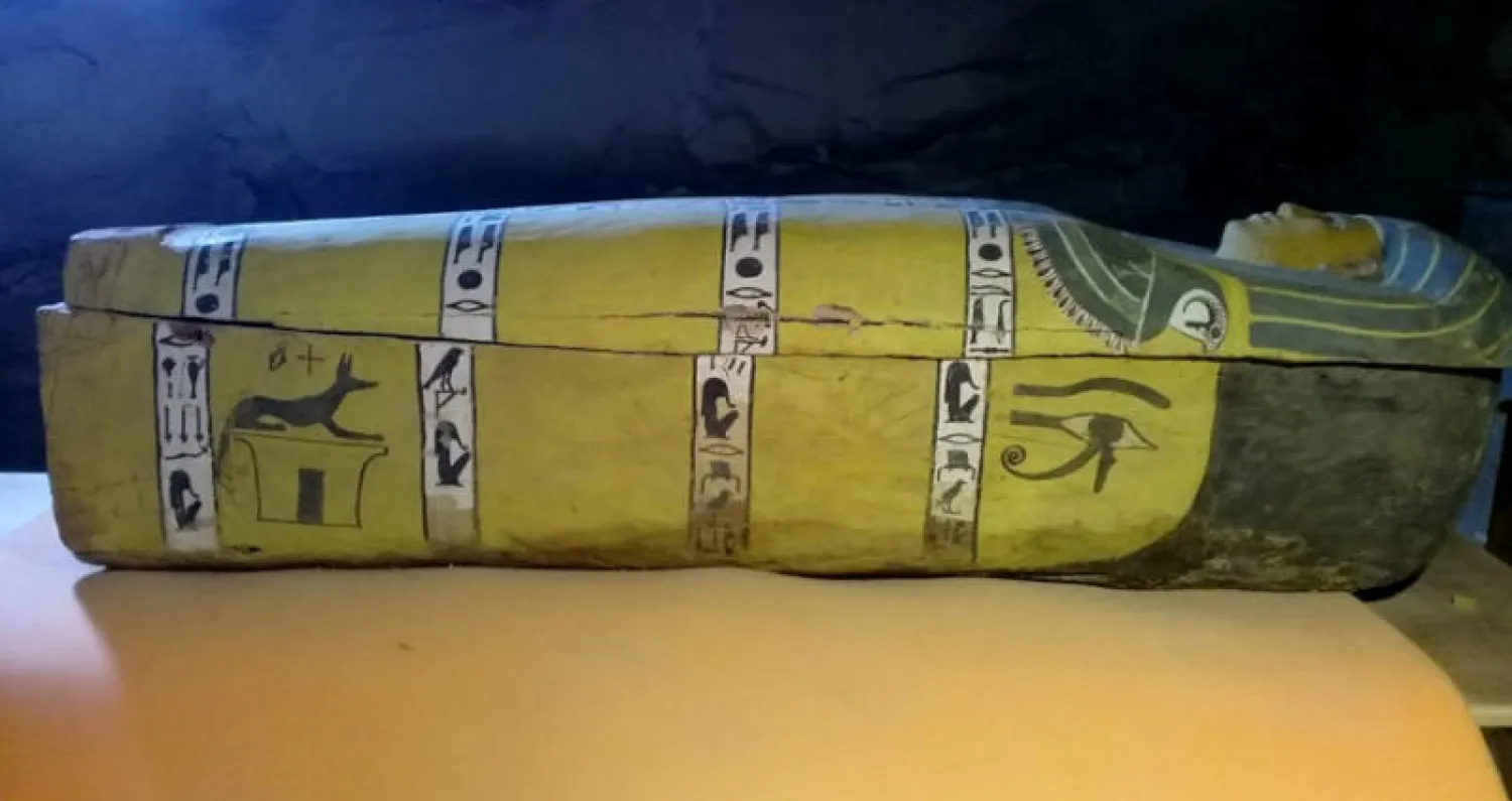 التوابيت الخشبية التي عثر عليها في الأقصر