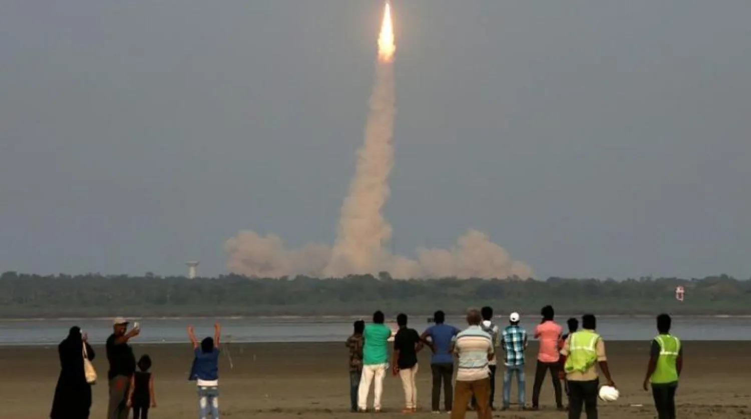FILE PHOTO: India's Geosynchronous Satellite Launch Vehicle (GSLV-F08) carrying GSAT-6A communication satellite blasts off from the Satish Dhawan Space Center in Sriharikota, India, March 29, 2018. REUTERS/P. Ravikumar/File photo
