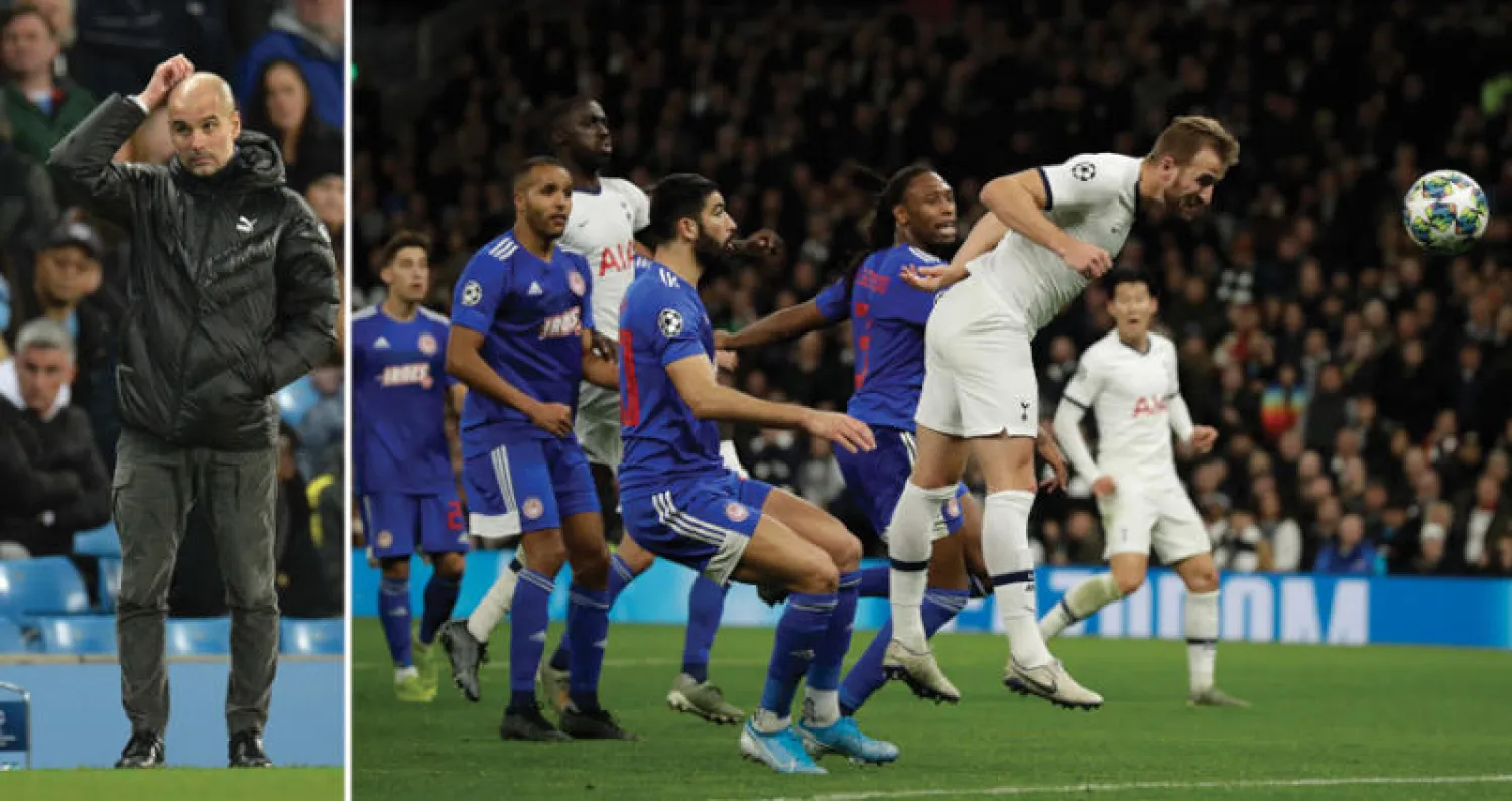 كين يختم رباعية توتنهام (أ.ب)  -  غوارديولا في حيرة من أداء فريقه (إ.ب.أ)