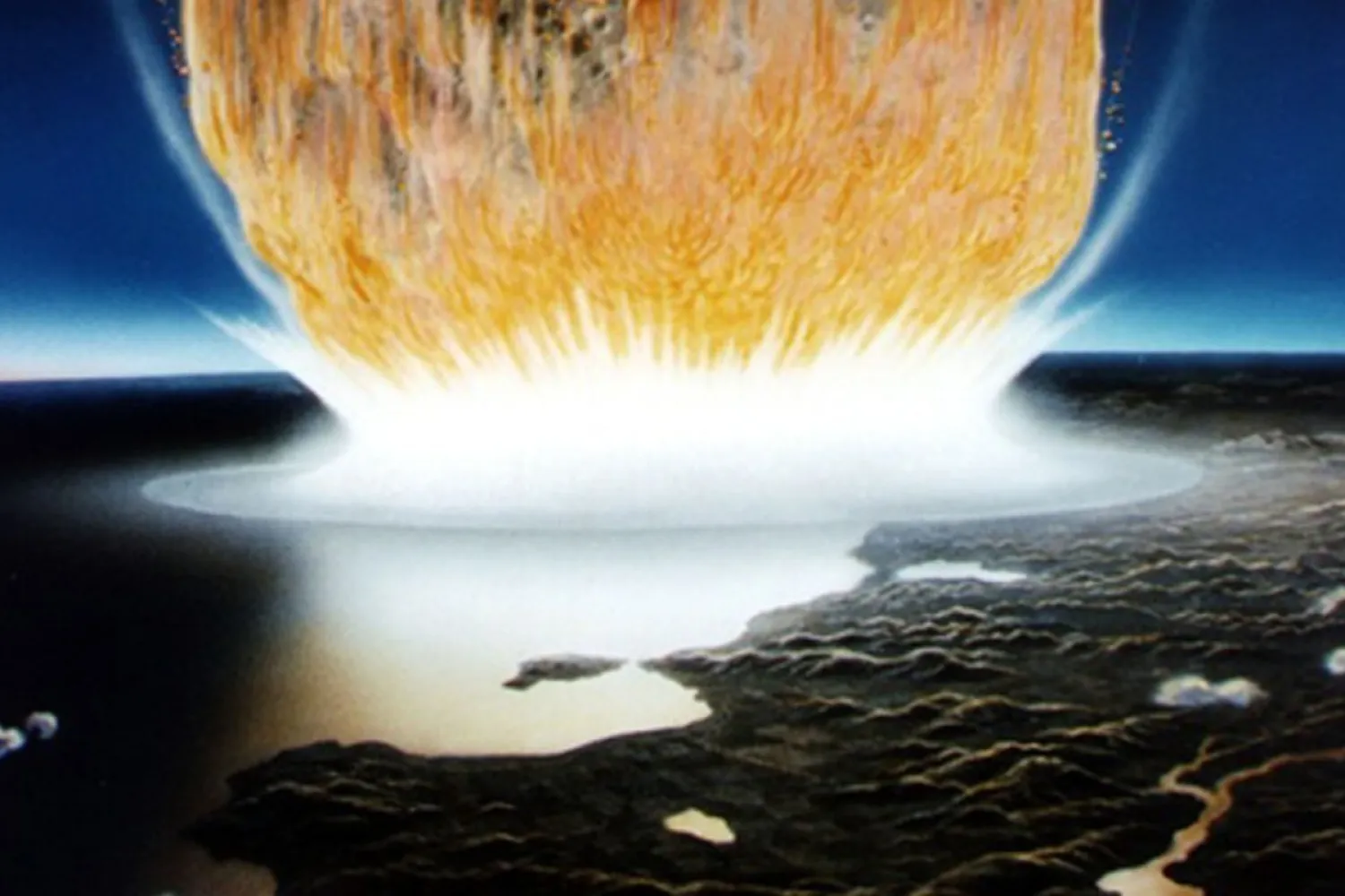 An artist’s impression of an asteroid crashing into Earth. Photo: Reuters