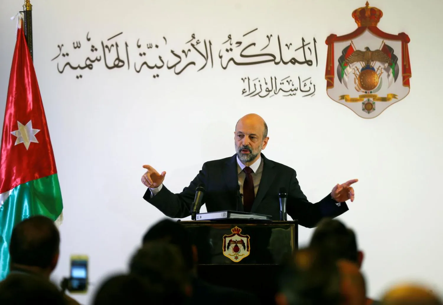 Jordan's Prime Minister Omar al-Razzaz during a news conference in Amman, Jordan (File Photo: Reuters)