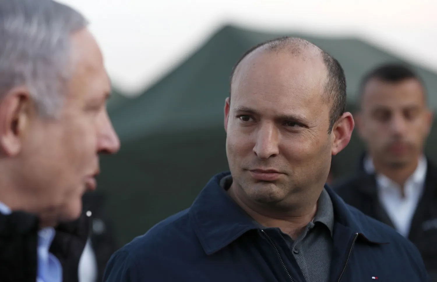 Israel's Defence Minister Naftali Bennett and Prime Minister Benjamin Netanyahu have both sought to win over settlers ahead of another possible snap election | AFP