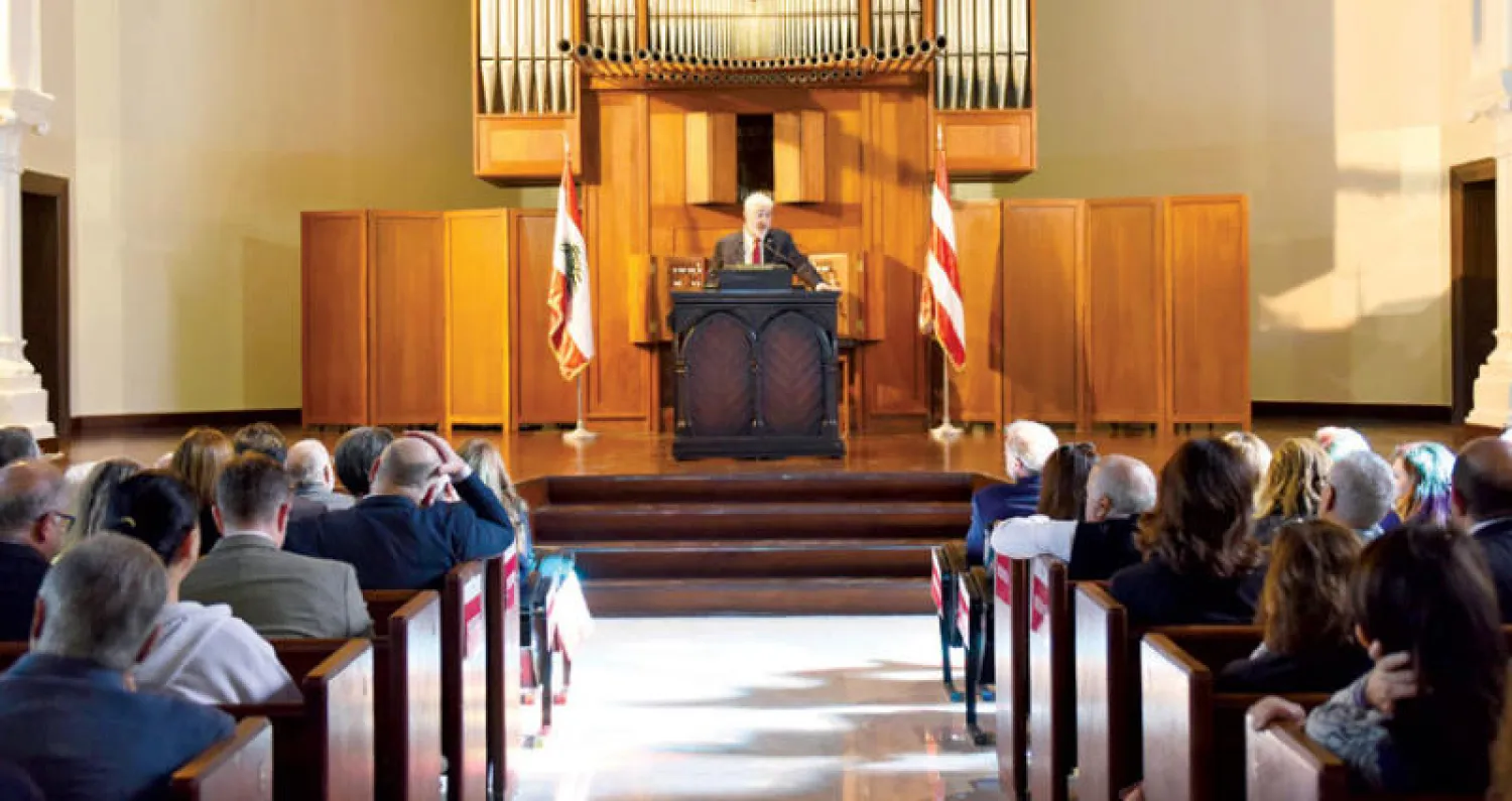 الرئيس فضلو خوري يتحدث خلال الإحتفال